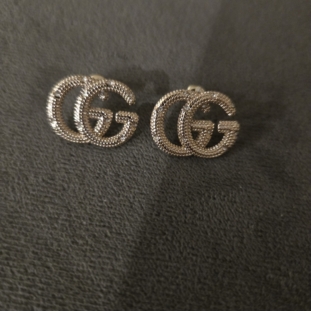 Silver GG Logo Earrings